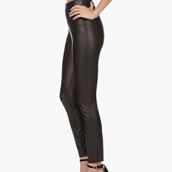 Spanx Leather Like Ankle Skinny Pants Black Stretch with tummy control Size 1X - Picture 2 of 9